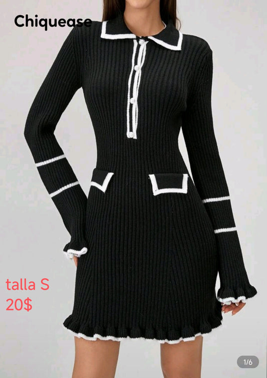 Vestido suéter negro