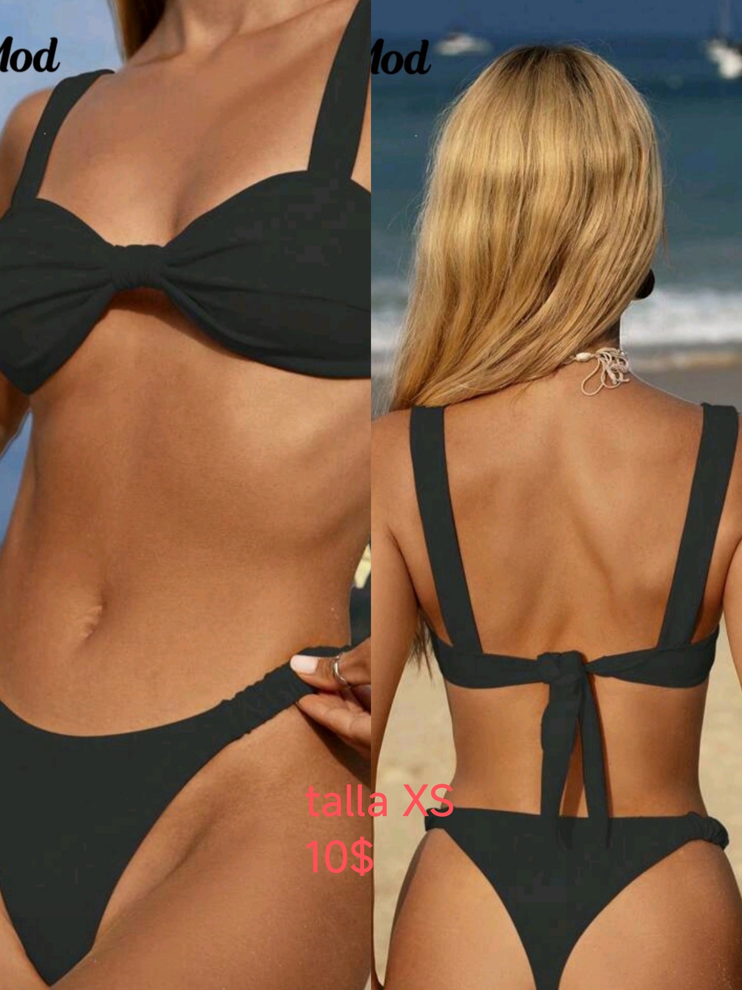 Traje de baño negro 2 piezas