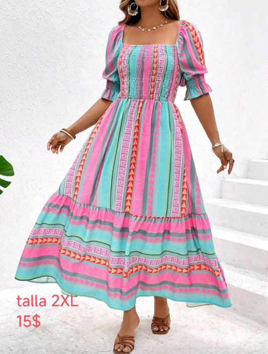 Vestido largo colorido