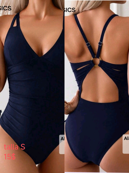 Traje de baño azul entero