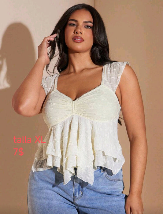 Camisa blanca blonda