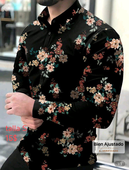 Camisa de flores hombre